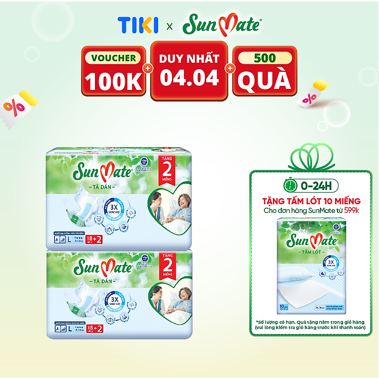 Combo 2 Tã dán người lớn SunMate Chính hãng Ưu đãi