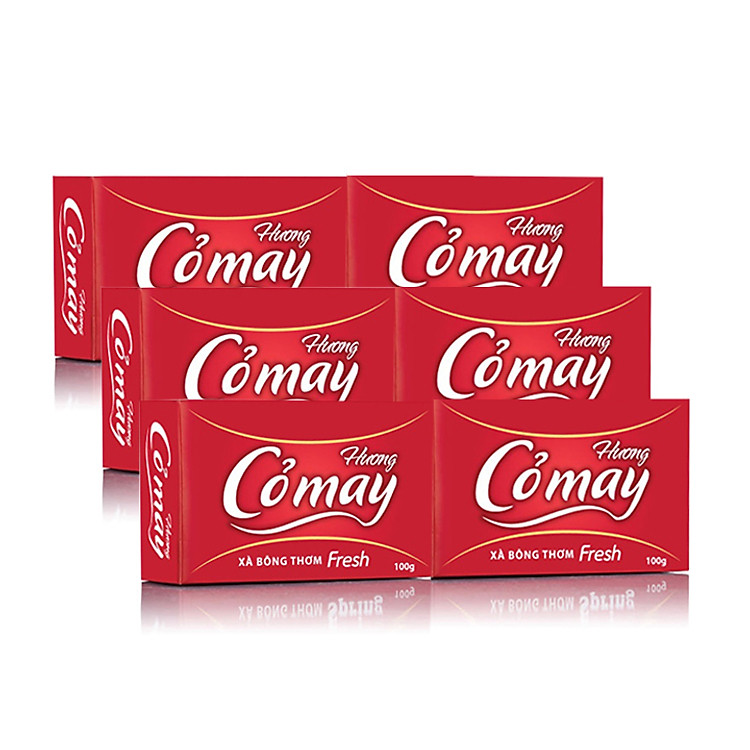 Combo 6 Xà Bông Cục Kháng Khuẩn Fresh Hương Hoa Cỏ May Chính Hãng (100g*6)