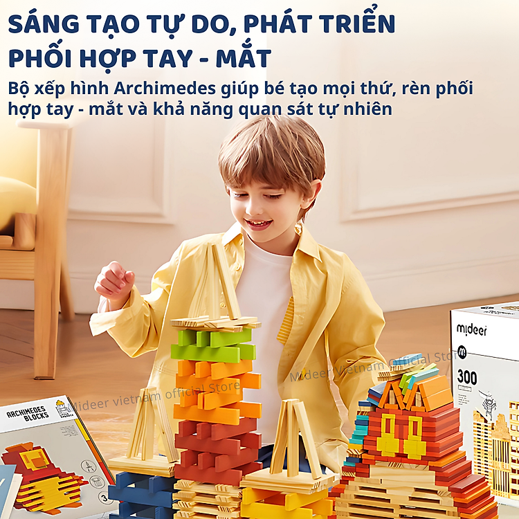 Mua Thanh gỗ Domino xếp hình Mideer cho bé Chính hãng Tiết kiệm - Hình ảnh 4
