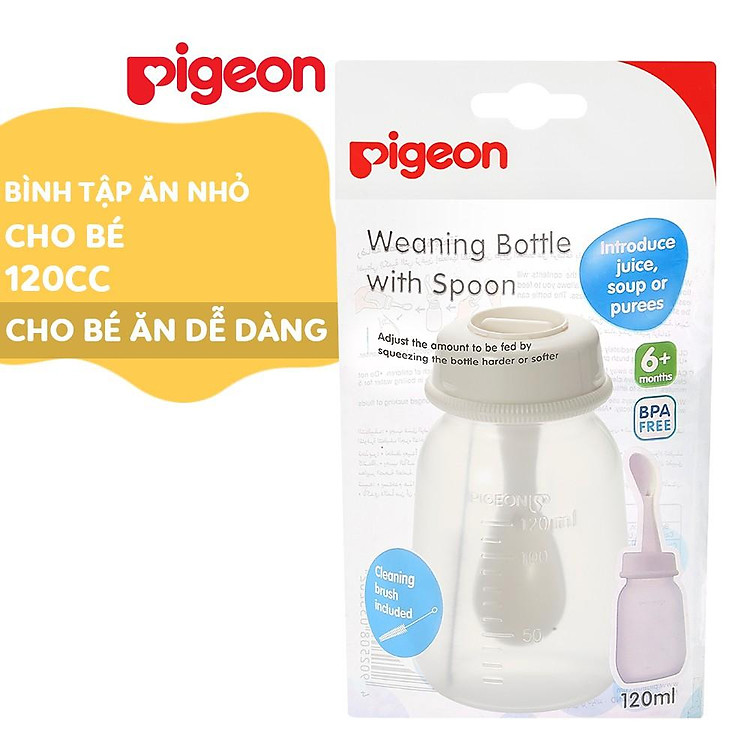 Mua Bình tập ăn Pigeon 120ml/240ml UnMei Chính hãng Giá rẻ - Hình ảnh 4