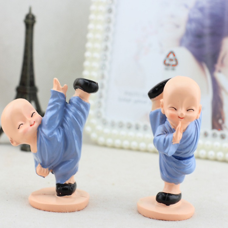 Bộ tượng chú tiểu luyện công (4 cái) - Ảnh 2