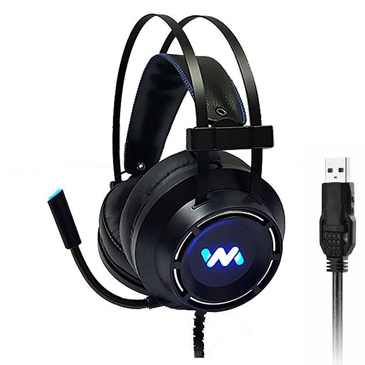 Tai nghe gaming Wangming WM9800 7.1 USB LED (Đen) - Hàng nhập khẩu