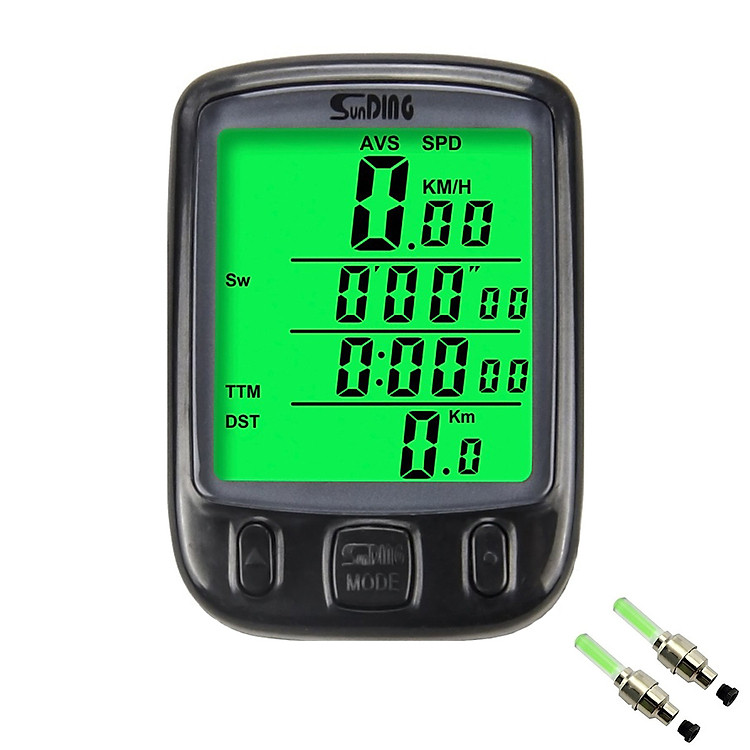 Đồng Hồ Đo Tốc Độ Xe Đạp Chống Nước Có Đèn Led Cao Cấp SD-563A - Tặng 02 Đèn Led Van Xe Đạp