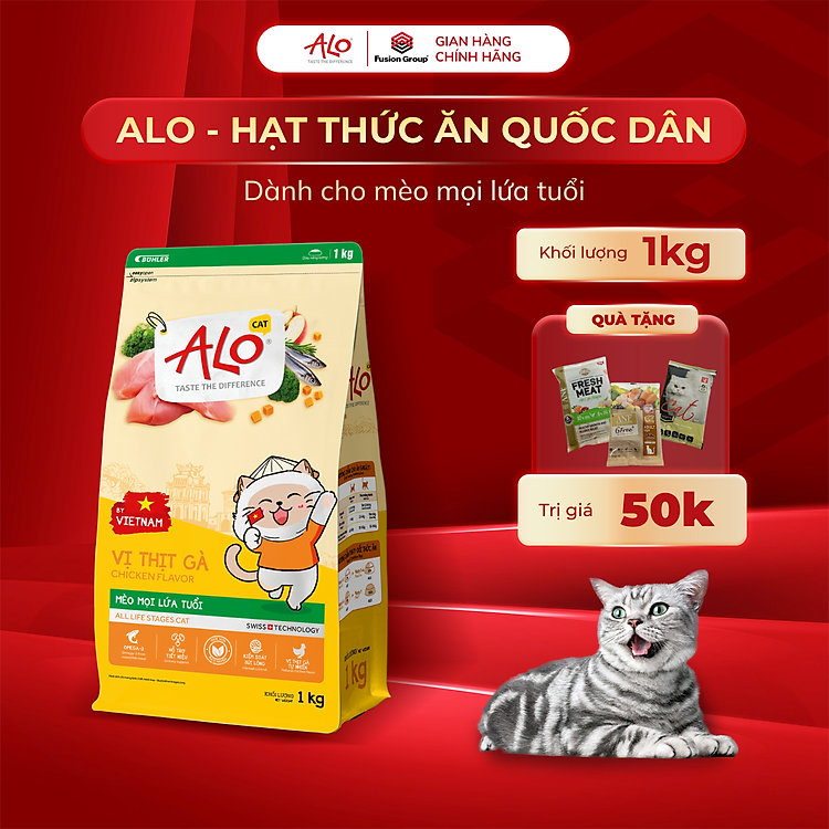 ALO - Thức ăn cho mèo mọi lứa tuổi dinh dưỡng sạch từ nguyên liệu Việt Nam