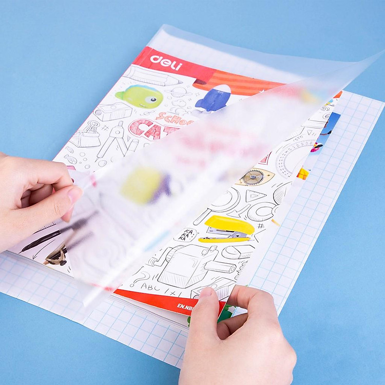 Decal bọc vở trong suốt Deli (10 chiếc) - Ảnh 6