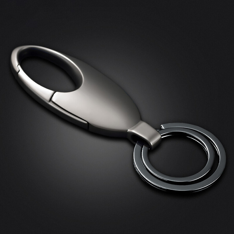 Kang car treasure car key chain simple men's waist key chain creative car double key ring pendant link day gift black