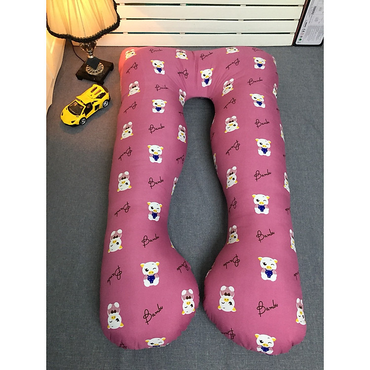 GỐI ÔM CHỮ U ĐA NĂNG DÀNH CHO BÀ BẦU - LỢN HỒNG