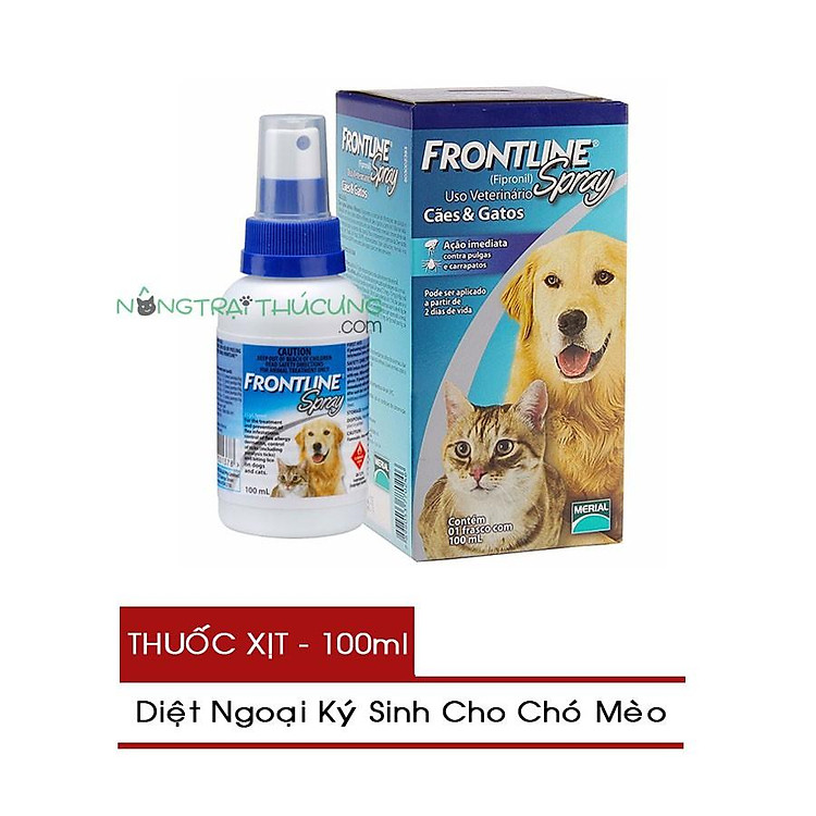 Xịt Trị Ve, Rận, Bọ Chét Cho Chó Mèo - FRONTLINE Spray 100ml - Nông Trại Thú Cưng