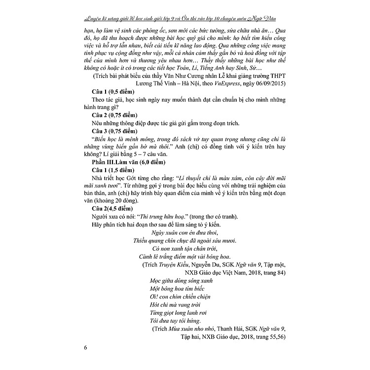 Luyện Kĩ Năng Giải Đề Học Sinh Giỏi Lớp 9 Và Ôn Thi Vào Lớp 10 Chuyên - Môn Ngữ Văn - Ảnh 4