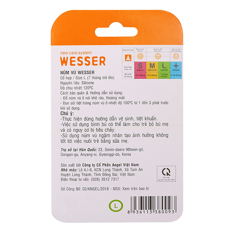 Mua Núm Vú Wesser Cổ Hẹp Size L Chính hãng Ưu đãi