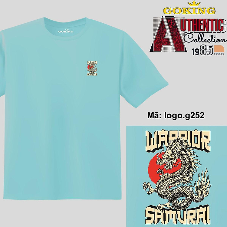 WARRIOR, mã logo.g252. Áo thun nam nữ in logo đẹp, form unisex. Áo phông GOKING hàng hiệu, quà tặng cao cấp cho gia đình, cặp đôi, lớp nhóm, doanh nghiệp