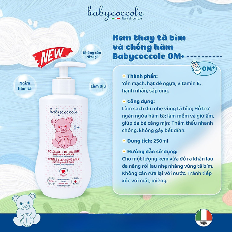 Kem thay tã Babycoccole 250ml Chính hãng Giá rẻ - Hình ảnh 3