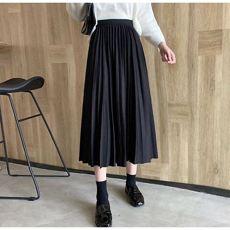 CHÂN VÁY DÀI MIDI XẾP LY - HÌNH SHOP TỰ CHỤP - CÓ LƯNG CHUN SIÊU CO GIÃN BIGSIZE - PHÙ HỢP MỌI CÂN NẶNG, LỨA TUỔI - DỄ PHỐI ĐỒ