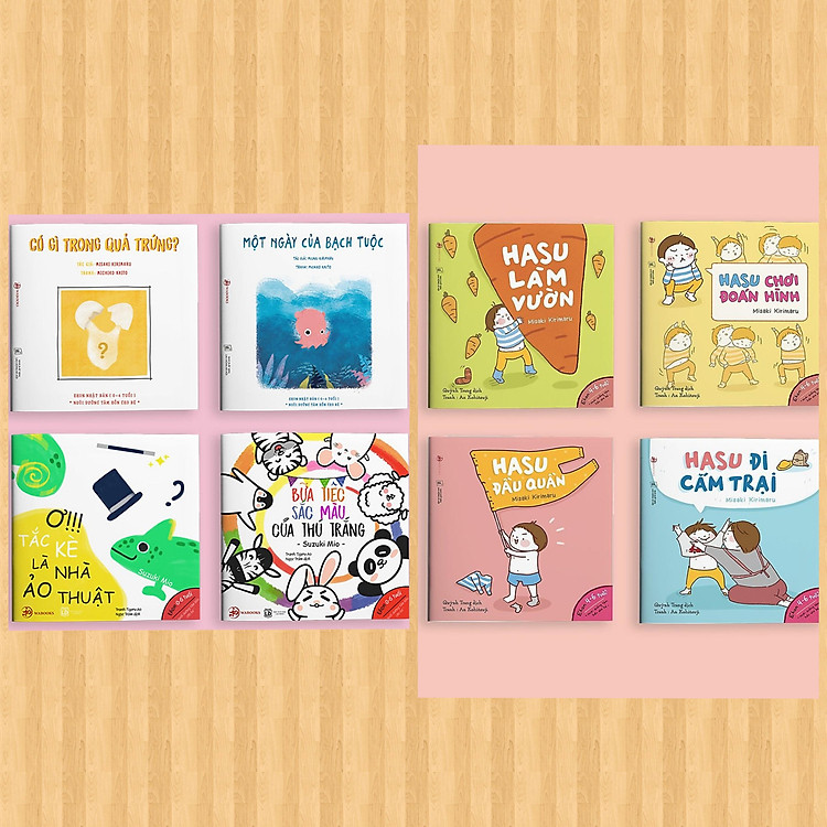 Combo Ehon Nhật Bản : Sự kỳ diệu của màu sắc + Những Câu Chuyện Kỳ Lạ Của Hasu + Poster An Toàn Cho Con Yêu Quy Tắc 5 Ngón Tay (Bộ Sách Nuôi Dưỡng Tâm Hồn Cho Bé 0 - 6 Tuổi)