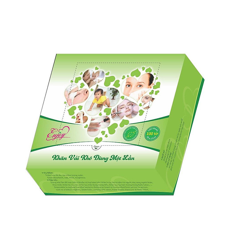 Khăn vải khô dùng một lần ENJOY - 100 tờ Đảm bảo Giá tốt - Hình ảnh 2