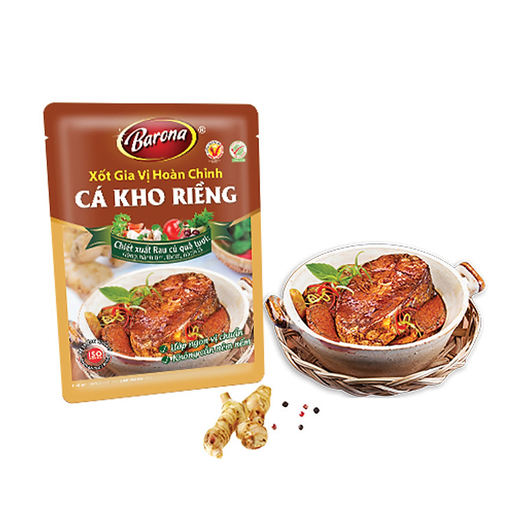 Combo 3 gói Xốt Gia vị hoàn chỉnh Barona - Cá kho riềng 80gr