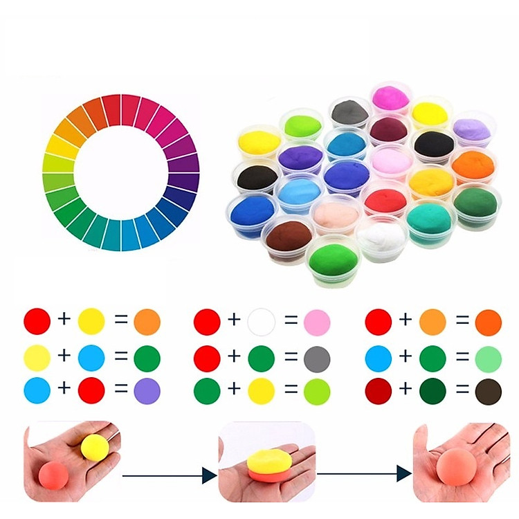 Đất sét nặn tự khô 12 màu siêu nhẹ - Ảnh 2