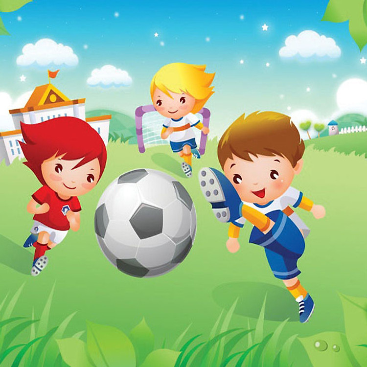 Tranh 3D trẻ em đá bóng K0009