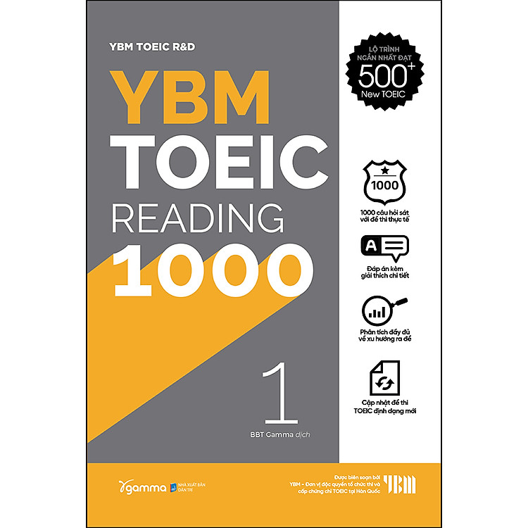 YBM Toeic Reading 1000 – Vol 1 (Tái bản 2022)