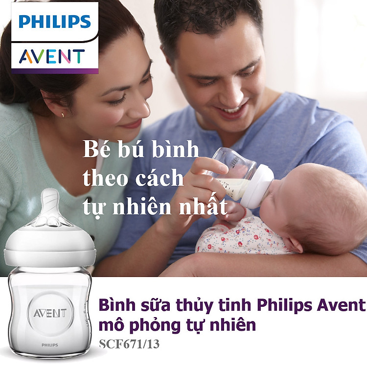 Bình sữa thủy tinh Philips Avent 120ml Đảm bảo Giá rẻ - Hình ảnh 2