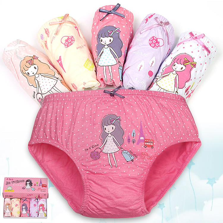 Bộ 5 quần lót bé gái cotton cao cấp các size cho bé 0-12 tuổi