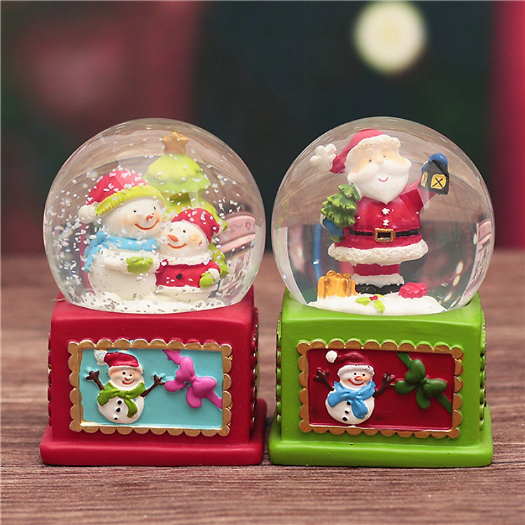 Quả cầu tuyết noel giáng sinh 9cm (1 cái Giao ngẫu nhiên)