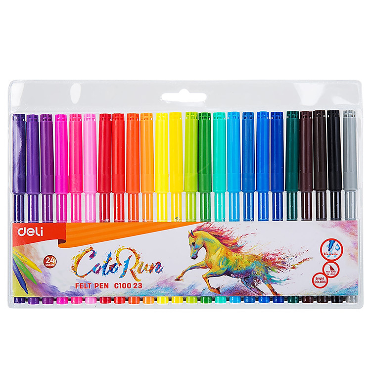 Vĩ Bút Dạ Nước Deli C10023 (24 màu)