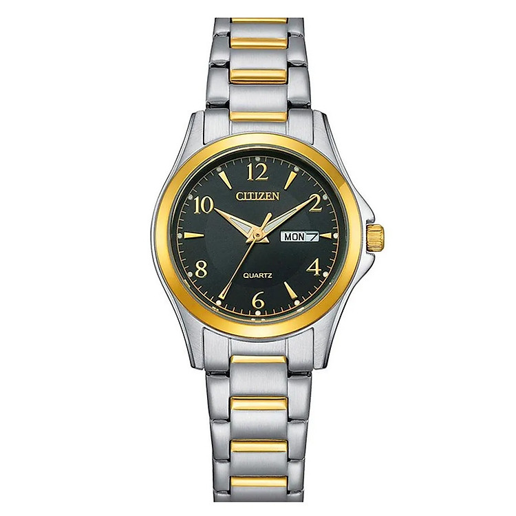 Đồng Hồ Nữ Citizen Pin-Quartz Dây Thép Không Gỉ EQ0614-52E - Mặt Đen (27.5mm)