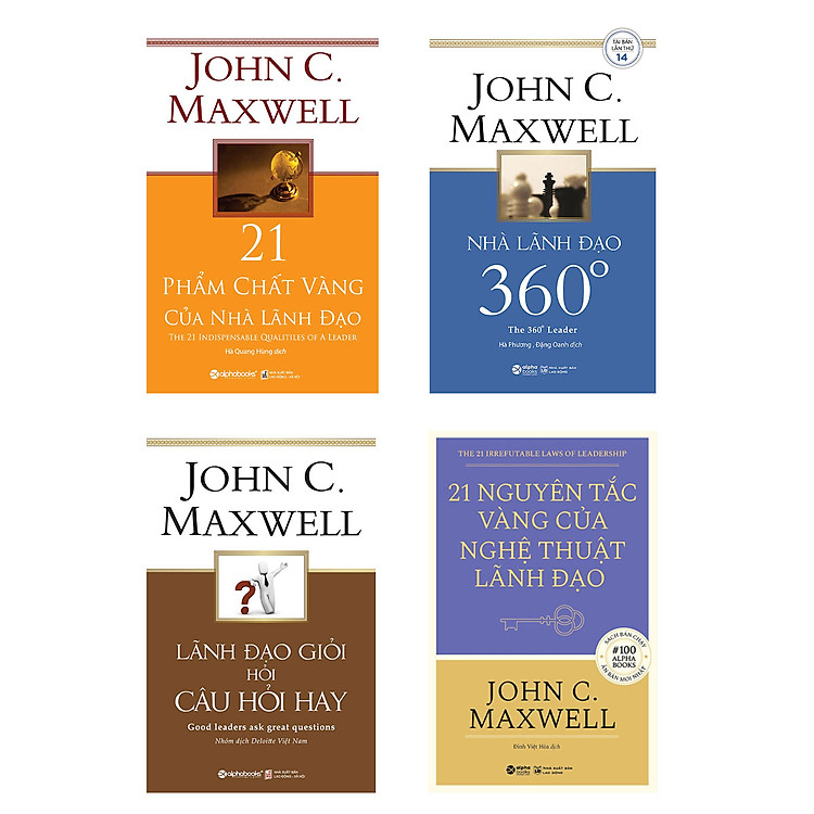 Combo John C. Maxwell: 21 Nguyên Tắc Vàng Của Nghệ Thuật Lãnh Đạo + Lãnh Đạo Giỏi Hỏi Câu Hỏi Hay + Nhà Lãnh Đạo 360 Độ + 21 Phẩm Chất Vàng Của Nhà Lãnh Đạo (Bộ 4 Cuốn) _AL