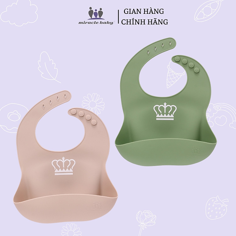 COMBO 2 Yếm ăn dặm silicon Miraclebaby Chính hãng Ưu đãi - Hình ảnh 3