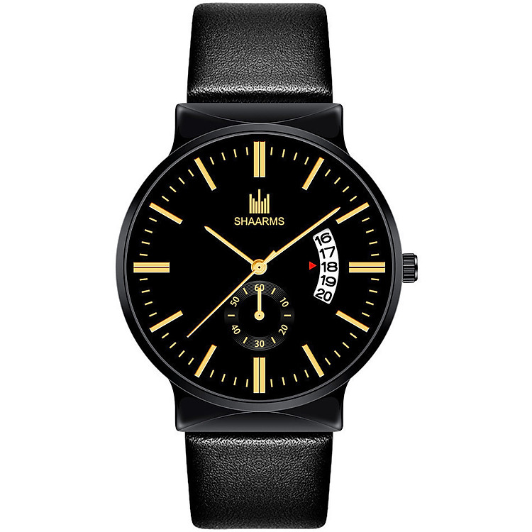 Đồng Hồ Nam SHAARMS SH1288 Doanh Nhân Siêu Mỏng Dây Da PU Cao Cấp