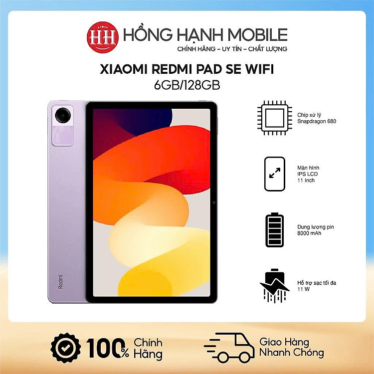 Máy Tính Bảng Xiaomi Redmi Pad SE Wifi 6GB/128GB Bản 11 Inches - Hàng Chính Hãng