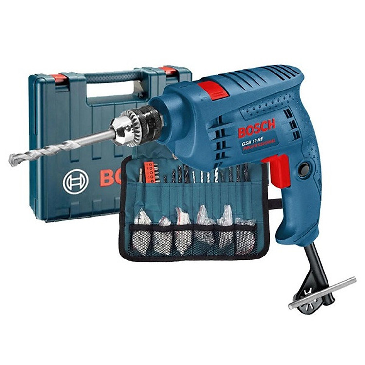 Máy Khoan Động Lực Bosch GSB 10 RE 2 + 97 món phụ kiện.