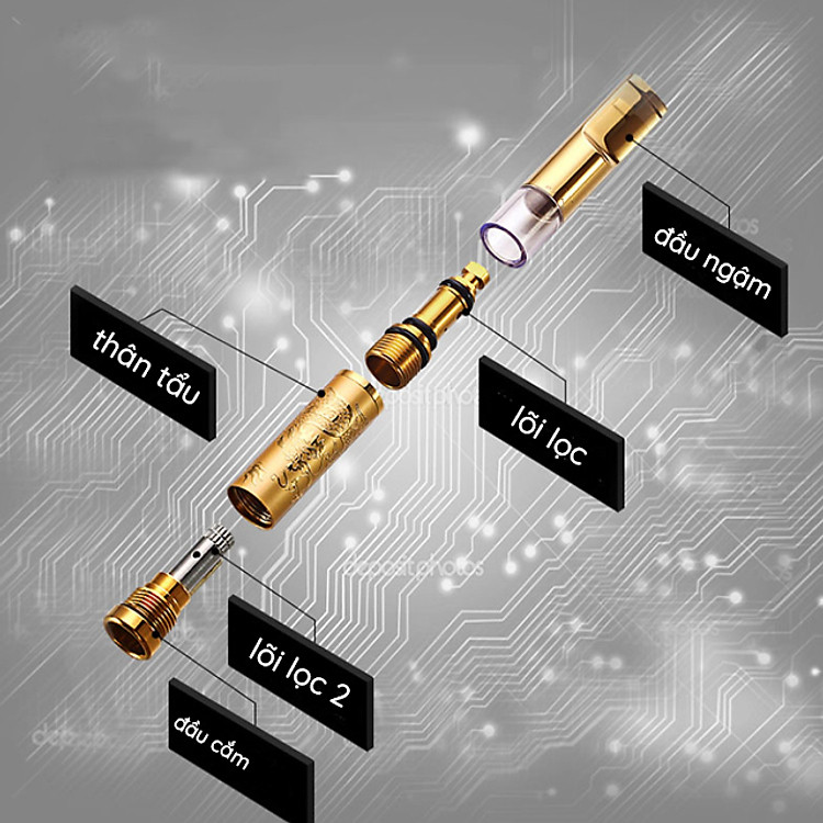 Tẩu Lọc Thuốc Cầm Tay Họa Tiết Hoa Văn Rồng ZB-337 - Ảnh 5