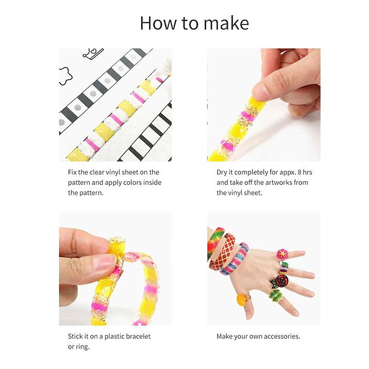 Hộp bút vẽ trang trí trên kính AMOS Glass Deco Ice Jewelry Kit GD10P10IJ - Ảnh 2