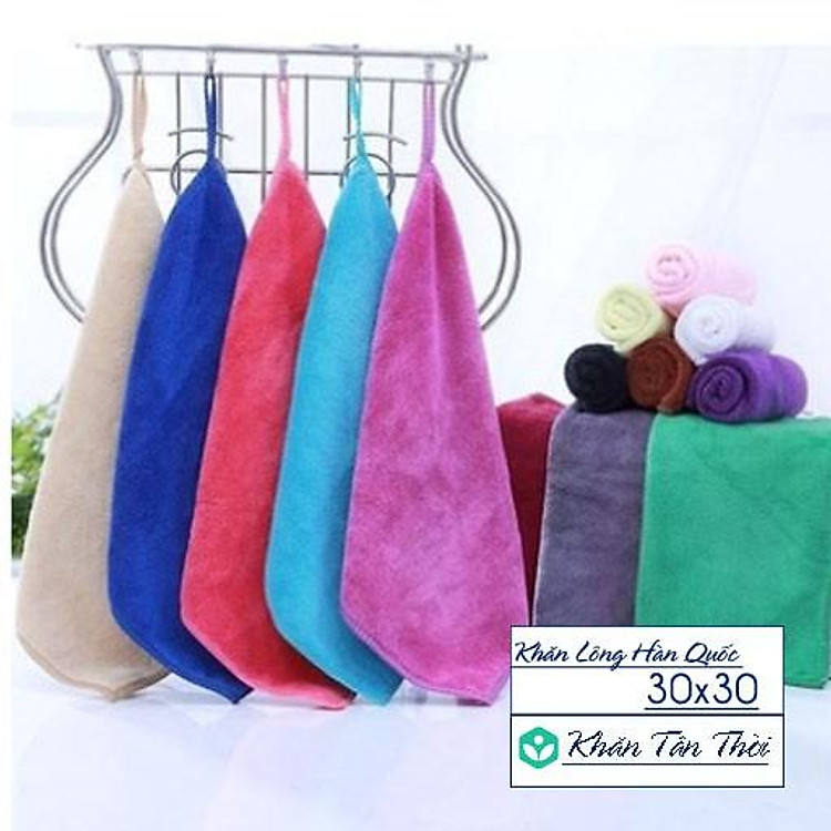 ️ ️ Khăn lau bếp, nail có móc treo tiện lợi KT 30x30 (KHĂN TEM TREO)