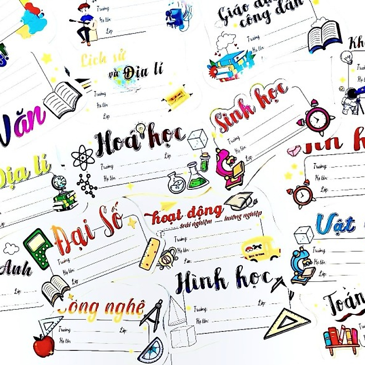 Nhãn Vở Môn Học (Set 20)