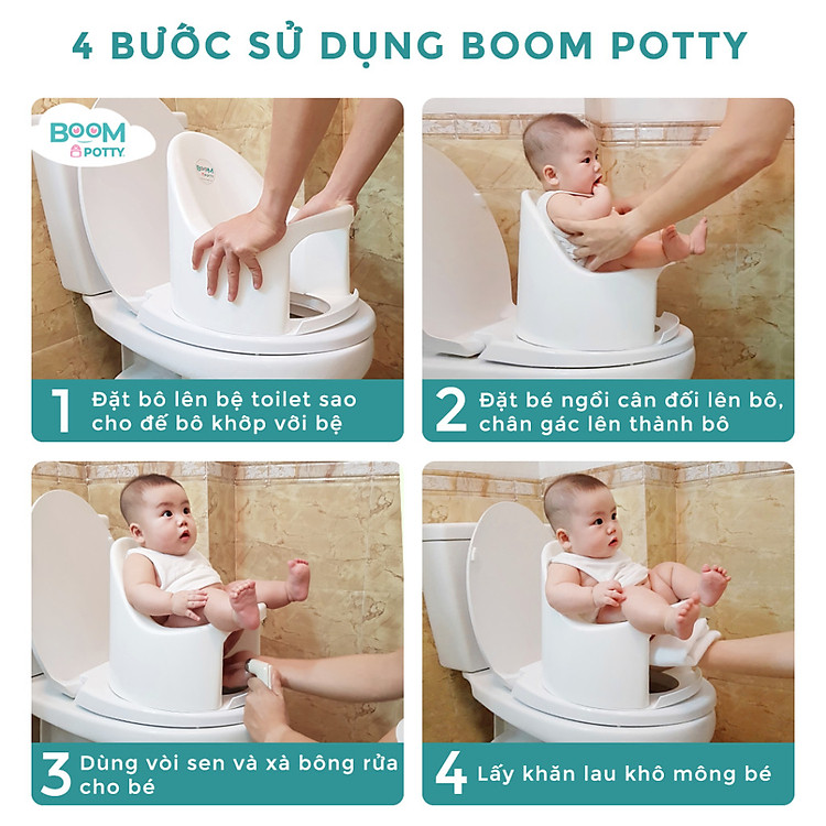 Bô Rửa Đa Năng Boom Potty - Hồng Chính hãng Tiết kiệm - Hình ảnh 2