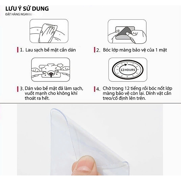 Bộ Băng Keo 2 Mặt Dán Siêu Dính (10 miếng) - Ảnh 4