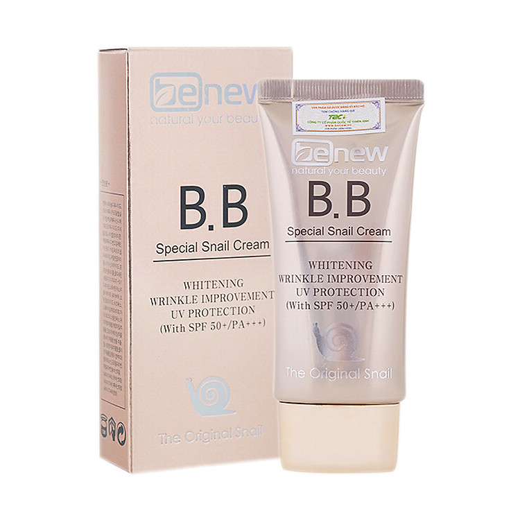 Kem nền siêu mịn tự nhiên lâu trôi chiết xuất ốc sên Hàn quốc BB cream Benew SPF 50 PA+++ ( 50ml)