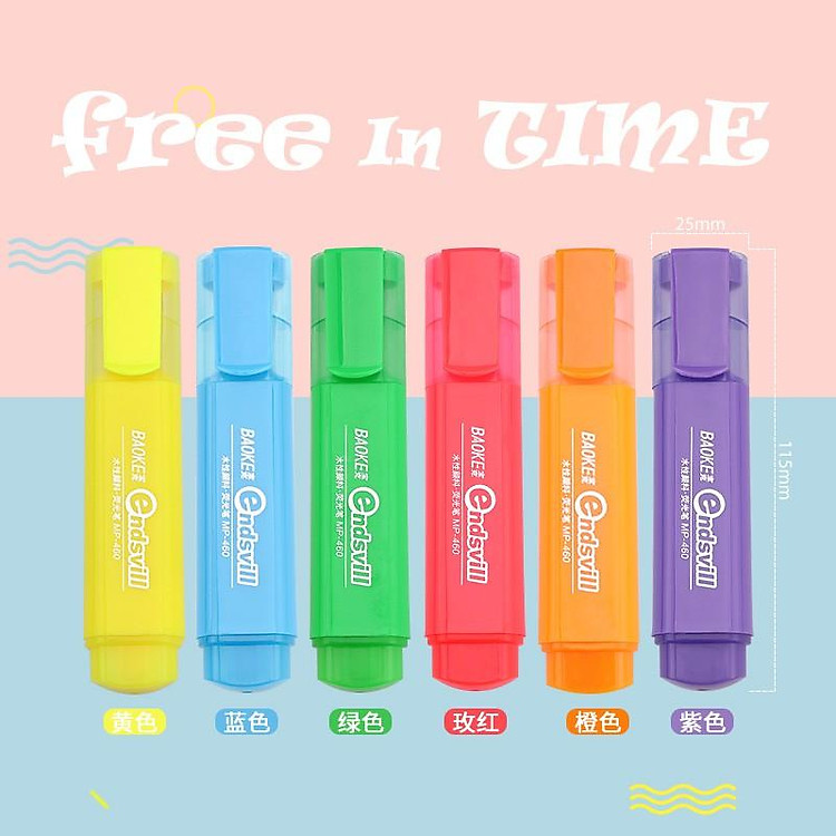 Bút highlight Dạ Quang Kẻ Hủy Diệt (6 màu) - Ảnh 5