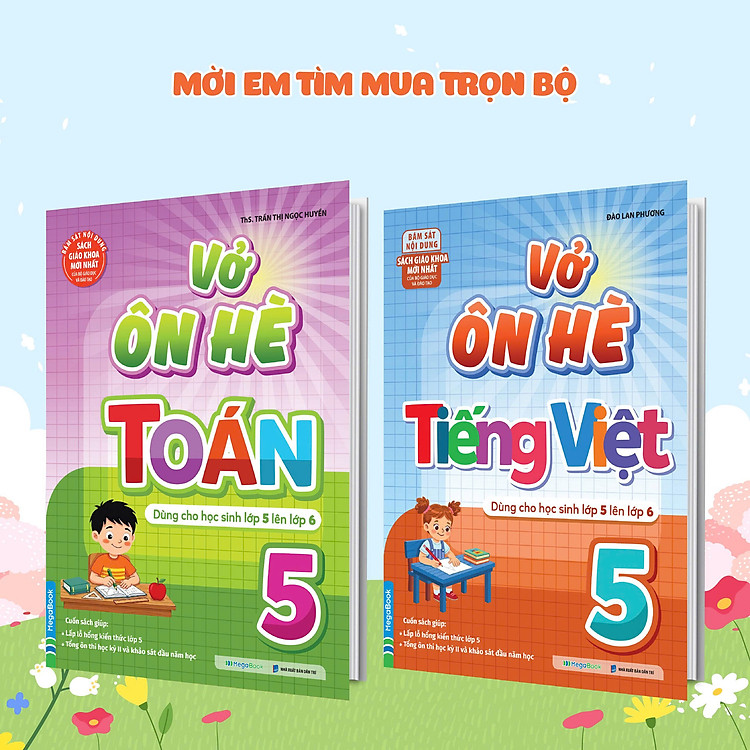 Sách Combo Vở Ôn Hè Toán Và TiếNg Việt Lớp 5 - Dành Cho Học Sinh Lớp 5 Lên Lớp 6 (Theo Chương Trình SGK Mới Nhất)