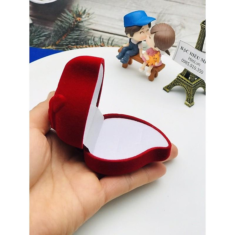 Hộp nhung đựng nhẫn họa tiết bông hồng xinh - Ảnh 2