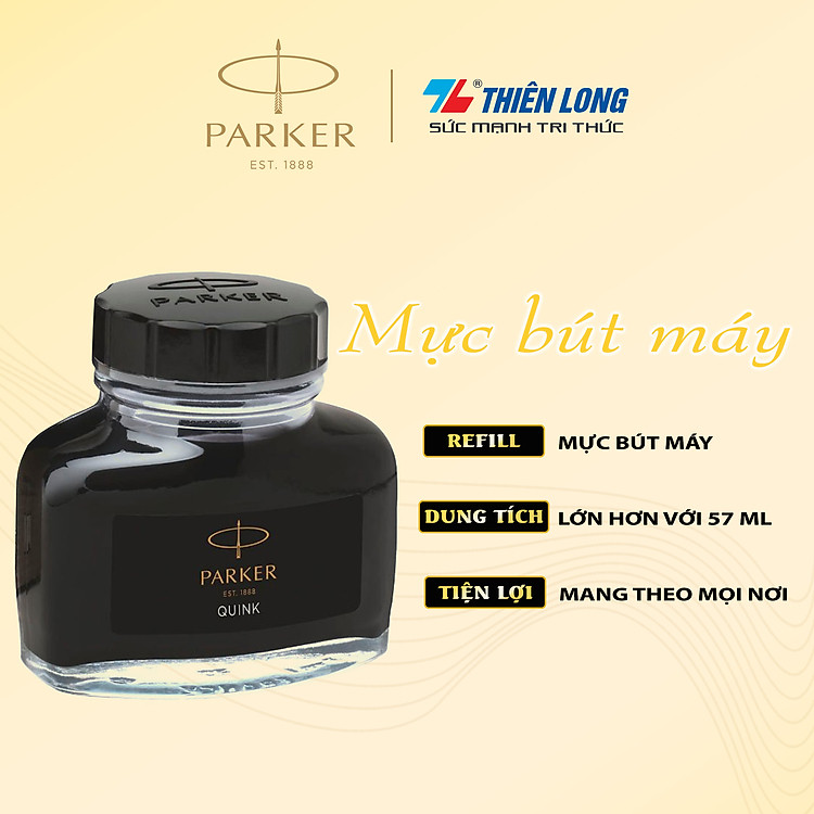 Mực Bút Máy Quink Cao Cấp PARKER – Đen