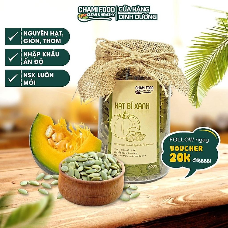 Mua Hạt bí xanh ChamiFood 500G sấy chín Uy tín Giá tốt - Hình ảnh 2