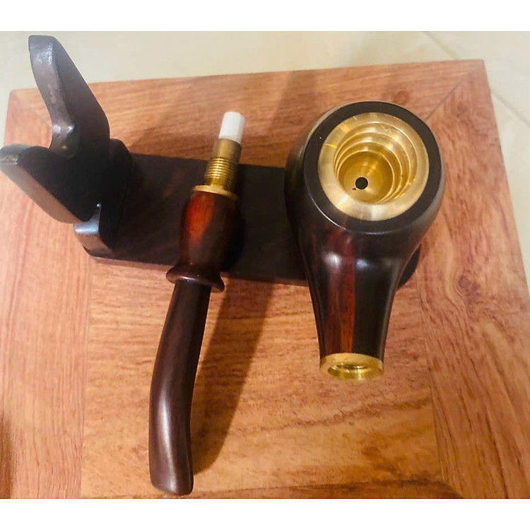 Tẩu hút thuốc gỗ trắc đỏ đen (4.5×17.5cm) - Ảnh 7