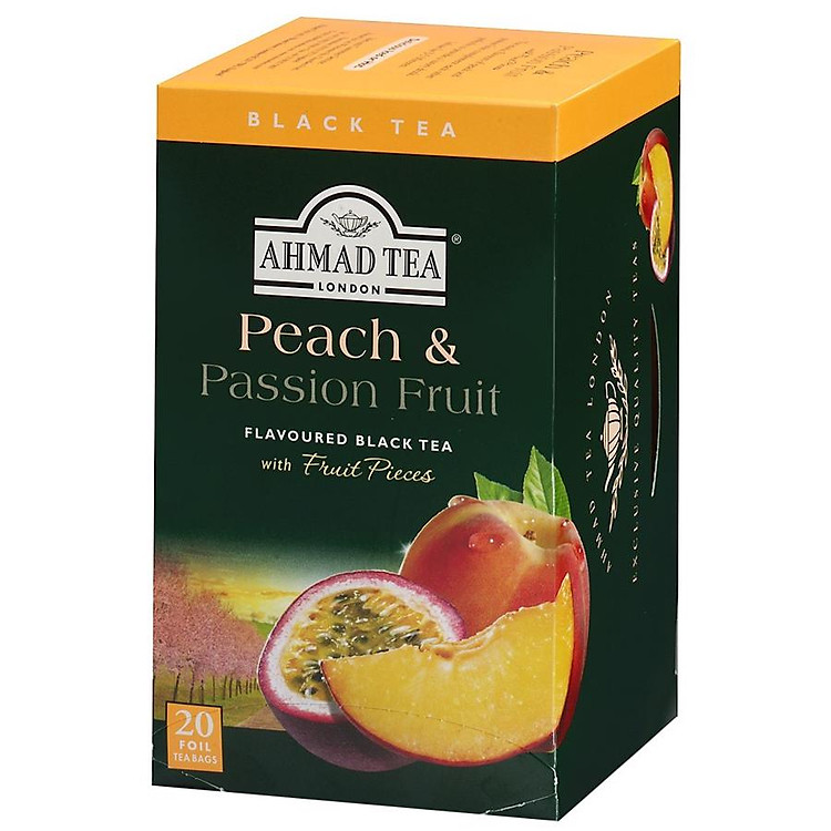 Trà AHMAD hương Đào và Chanh Dây hộp 20 gói x 2 g (gói thiếc)