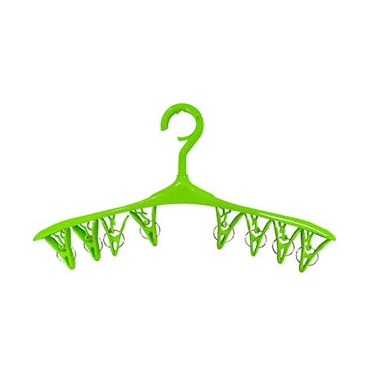 Móc phơi 8 kẹp màu xanh nội địa Nhật Bản