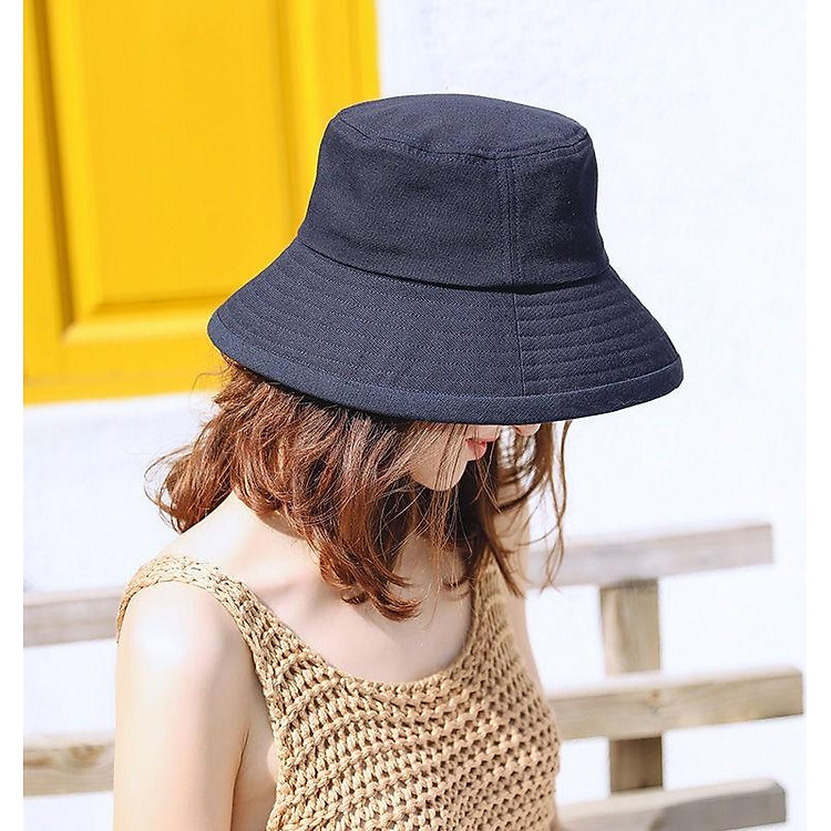 Mũ Vành Tròn Đen Trơn Chống Nắng Thời Trang Cho Nữ