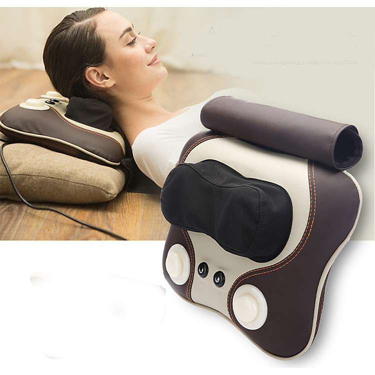 Gối massage có 3 chế độ đấm và ray hồng ngoại cao cấp